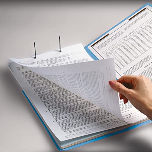 Smead End Tab Fastener File Folder, Shelf-Master® Reinforced Straight-Cut Tab, 2 Fasteners, Letter Size, Blue, 50 per Box (25040)