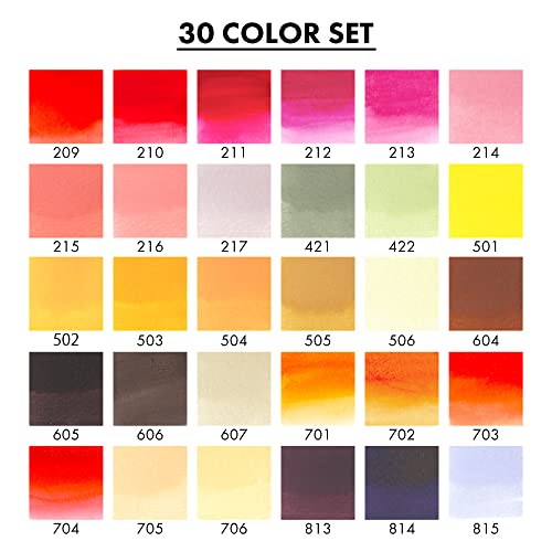 Kuretake ZIG Clean Color Real Brush, 30 colors set C, Flexible Brush Tips, Watercolor Pens for Painting, Drawing, Calligraphy and Brush Lettering for Artists, Made in Japan