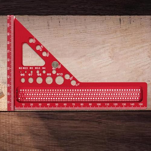 Woodworking Triangular Ruler,3D Aluminum Measuring Square Protractor for Tools