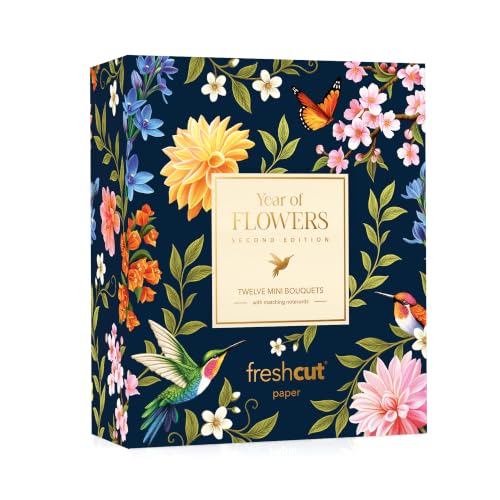 Freshcut Paper Year of Flowers Boxed Set of 12, 2nd Edition