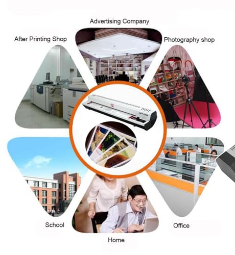 BEILOCKERY 110V 12.6" All Metal Thermal Laminating Machine, 300W 4-Roller Laminator Machine with Cold Mounting Function, Linfrared Radiation Heating