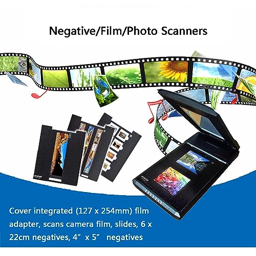 A4 Large Format Flatbed Scanner, Color Photo, Image, Film, Negative & Document Scanner, 4800 Dpi Optical Resolution, Frameless, Auto-Scan, for Home and Home Office