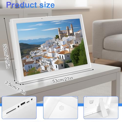 ALINUOYQ Digital Calendar, 21.5Inch Intelligent Family Planner Organizer with Interactive Touchscreen Display, Digital Calendar Wall Touch Screen for Family Meal Planners Support, Wall or Desk Mount