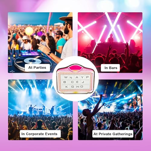 pedenencelia Club Signs for Bottle Service/VIP Bottle Service Sign - Customizable Message Board W/Interchangeable Letters & Numbers, 7-Color Light, Rechargeable for Weddings,Bar & Night Club