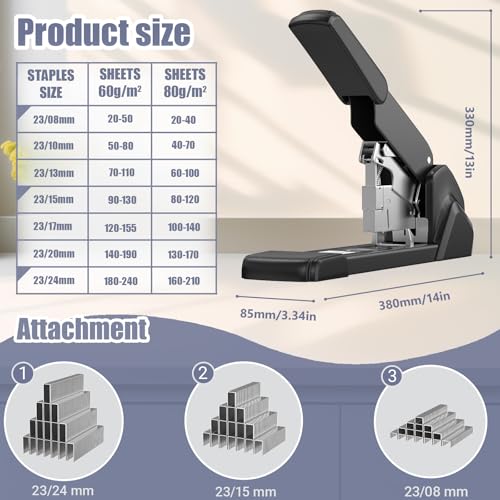 ZFYOUNG Heavy Duty Stapler, 240 Sheets High Capacity, 3000 Staples