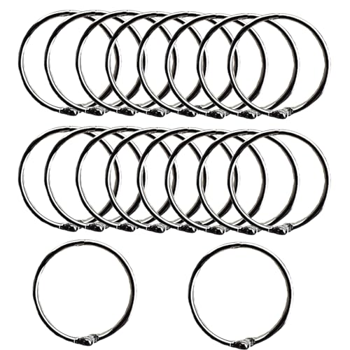 Ring binding, Binder rings 20pcs Metal BookSmooth and Solid DIY Small Rings for Paper Card School Office Home, Ring(62mm)