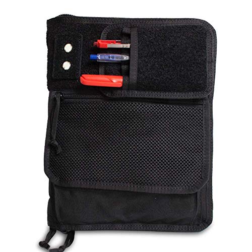 TACTICAL NOTEBOOK COVERS Tactical 3-Ring Binder Cover | Zippered Case for Military Field Admin & Map Storage | Fits 5.5” x 8.5” Paper | Tactical Organizer with Durable Protection for Field Use (Black)