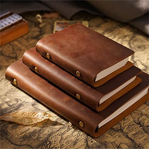 GFHSKRPL Leather-bound Notebook Vintage Plan Diary Travel DIY Diary Notebook Stationery(Blank Paper)