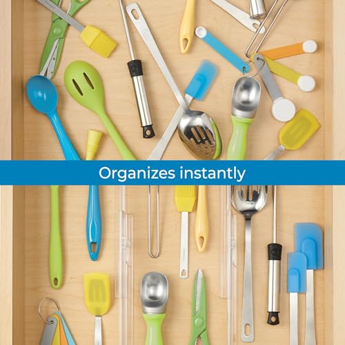 iDesign Plastic Adjustable Deep Drawer Dividers, Set of 8, Clear