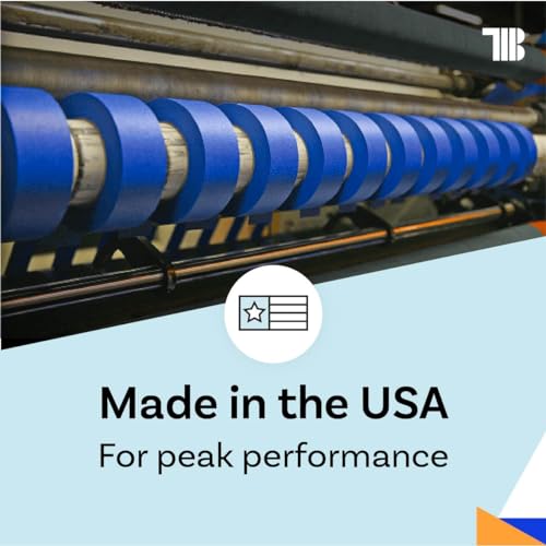 TapeManBlue Blue Painters Tape 3/4 inch x 60 Yards - Case of 64 Rolls, Made in America, Clean Removal, UV-Resistant Blue Painters Masking Tape in Bulk (0.75" x 180')