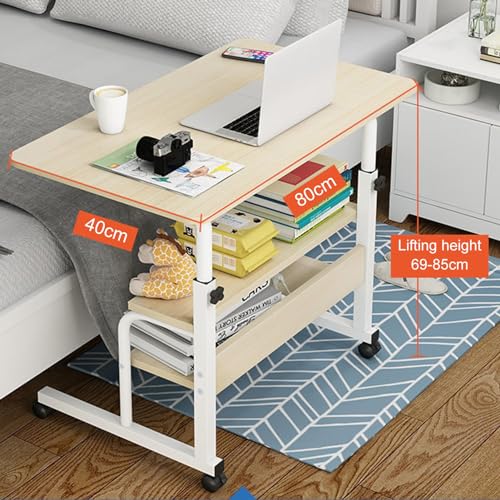 Yifaeux Small Standing Desk, Adjustable Height 27"-33.5", Modern Style, Beige, 27" H x 31" W x 15" D, Office, Writing, Gaming, Dining