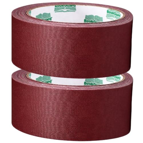 BookGuard Burgundy Book Repair Tape, 1 1/2 Inch, 15 Yard, Case of 2
