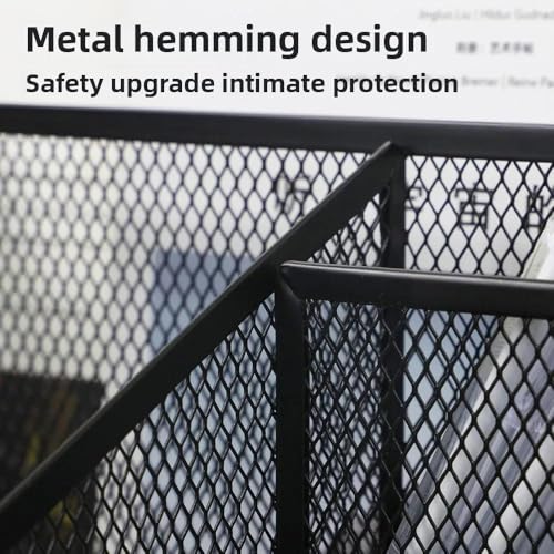 File Organizer Desktop Metal File Rack Office Supplies Document Data Wrought Iron Grid Storage Frame Desk