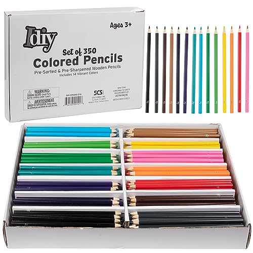 Bulk Colored Pencils for Kids- 20 Colors per Set, 14 Each (350 count)- Pre-Sharpened, Non-Toxic & Child Safe, Teachers School Classroom Essentials, Art Supplies for Students, Restaurants, Preschool