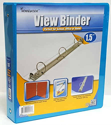 A+ Homework 1. 5" Clear View Pocket Binder - Cyan