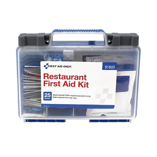 25 Person Restaurant First Aid Kit, Plastic Case
