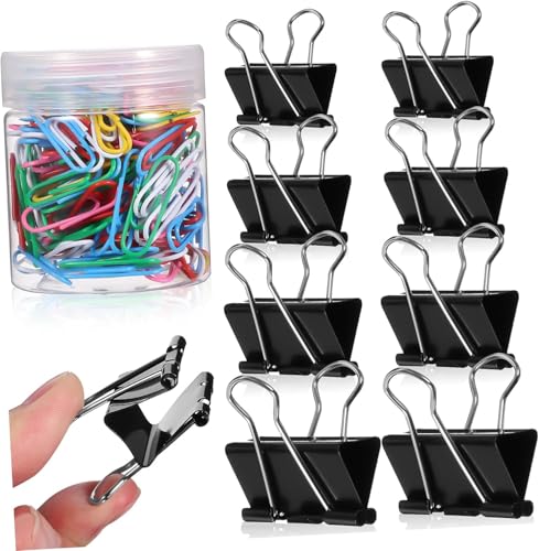 Binder Clips,100 Pcs Binder Clips Paper Clips for Organizing Files Notes Memos and Tickets Office Supplies for Home and School Use(32mm)