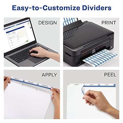 Avery Index Maker Clear Label Dividers, 3-Tab, White, 25 Sets