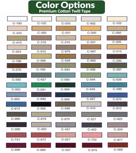Cotton Twill Tape Binding -1-1/4 inch wide, 72 Yard Roll - 2-Pk, Color C320