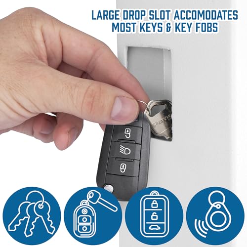 Barska 48 Position Key Cabinet with Digital Keypad Wall Mounted Security Keys Safe Key Organizer White with Adjustable Racks Key Tags