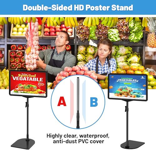 VAIIGO 8Pack Sign Holder Stand for Display 8.5 x 11, Adjustable Poster Stand for Table Top & Floor, Floor Standing Sign Holder, Signage Stands for Business, Market, Retail, Store Display Stands