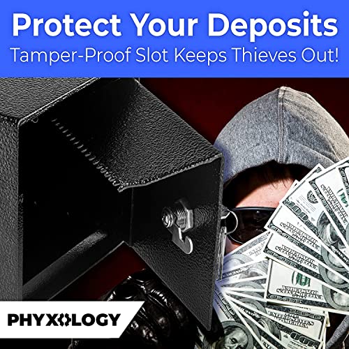 Mountable Cash Drop Box with Tamper-Proof Slot. Great as a Key Depository Or Deposit Safe for Hotels, Apartments Or Retail. Highly Secure Thick Steel and Key Lock! Pre-Drilled for Easy Wall Mounting!