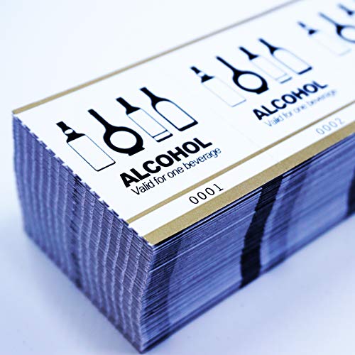Drink Tickets - Fast & Affordable Alcohol Tickets by MyZone Printing (Gold, 2000)