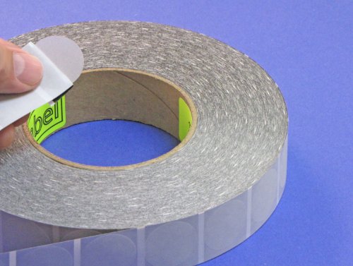 ProLabel Brand Clear Frosted Translucent 1" Wafer Tab Seals 5000 Roll #CLR1W 1" Round