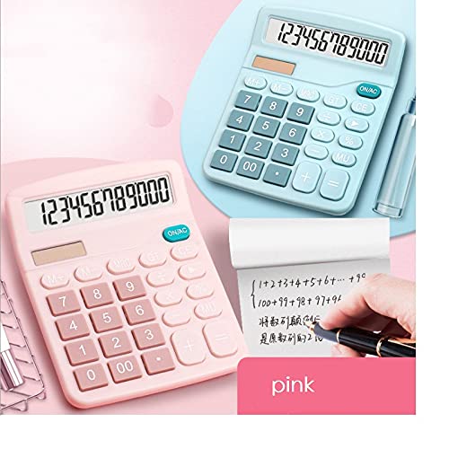 NSUQOA 12 Digit Desk Solar Calculator Large Buttons Financial Business Accounting Tool Big for School Student(E)