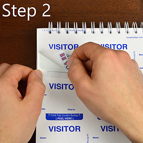 TEMPbadge Giant Sign in Visitor Badge Log Book (480 Badges) One Day Self Expiring - Security Name Tag Stickers - Easy Guest Management/Registry System for School & Business by Specialist ID