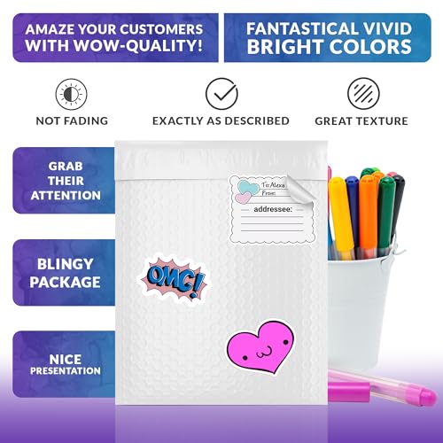 ABC PACK & SUPPLY Poly Bubble Mailers, 6.5 x 9 Inch White Padded Mailers, Self Seal Shipping Envelopes, Lightweight Poly Mailer Bags, Waterproof Mailing Bags, Pack of 300