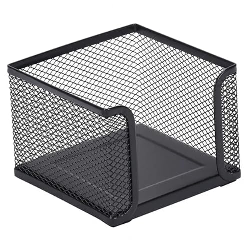 Xuanqiu 2Pcs Black Mesh Memo Pad Organizer for Desk, Metal Sticky Note Holder Office Supply