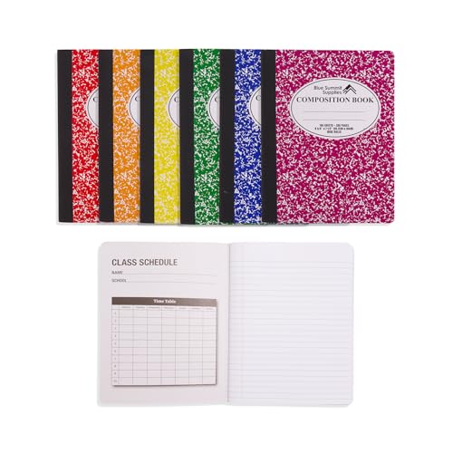 Blue Summit Supplies 48 Composition Notebooks, Wide Ruled, Assorted Colors