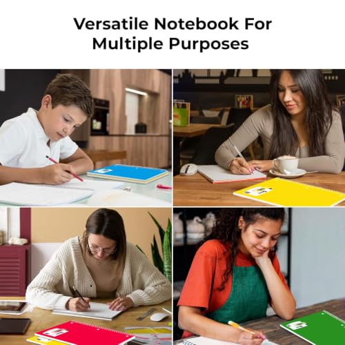 Rosmonde 100 Pack Bulk Spiral Notebook, 1 Subject Wide Ruled, 70 Sheets