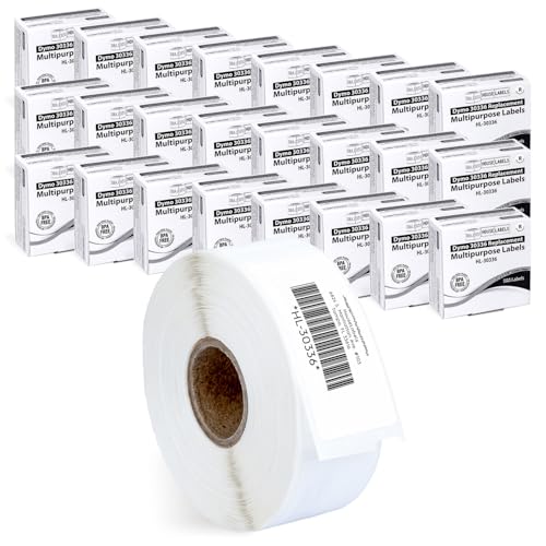 HouseLabels Compatible with Dymo 30336 Labels, 1" x 2-1/8"