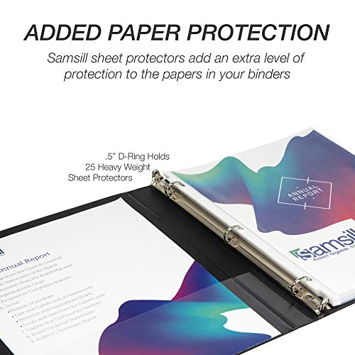 Samsill Durable 0.5 Inch Binder, Customizable Clear View Cover, Black, 24 Pack, Each Holds 125 Pages, Pallet of 768 Binders in 32 Cartons