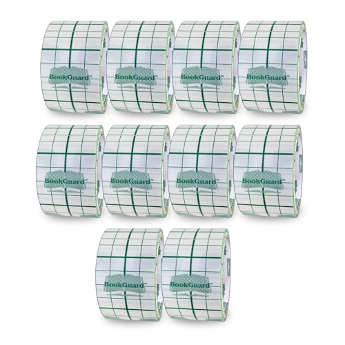 BookGuard 1 Inch Clear Archival Book Repair Tape, 10 Yard Roll, Case of 10