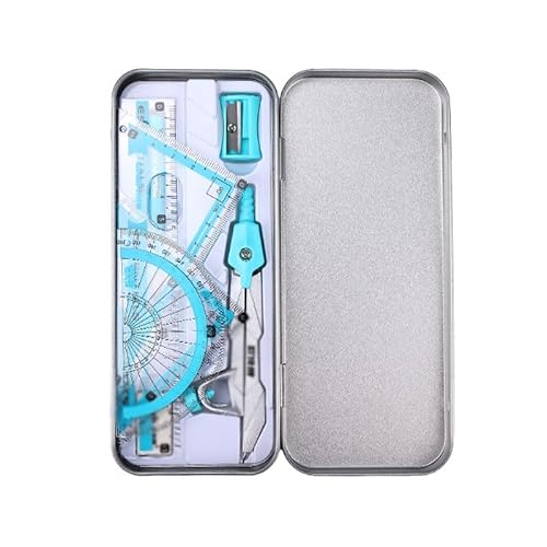 QVEZPRYX Alloy Ruler Compass Set Eight Piece