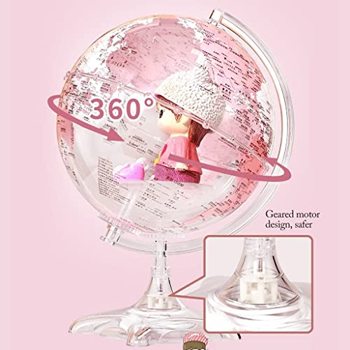POCHY Practical Globe Educational Globes Easy to Read Geographic Globes Automatically 360° Rotate World Globes Suitable for All Ages Beautifully Decor