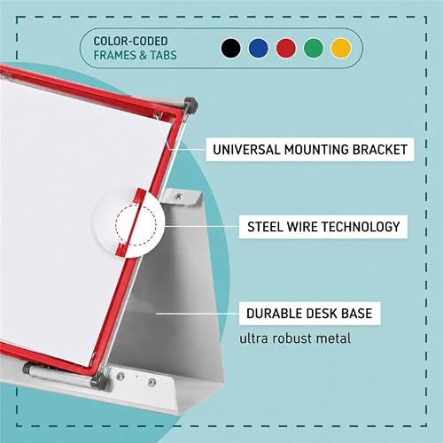 Tarifold Desktop Reference Display System, 10 Pockets, Expandable, Red