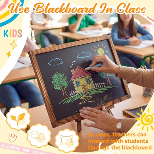 Chinco 2 Pcs Small Chalkboard Mini Chalk Board, 9.5 x 14 Inch, Brown