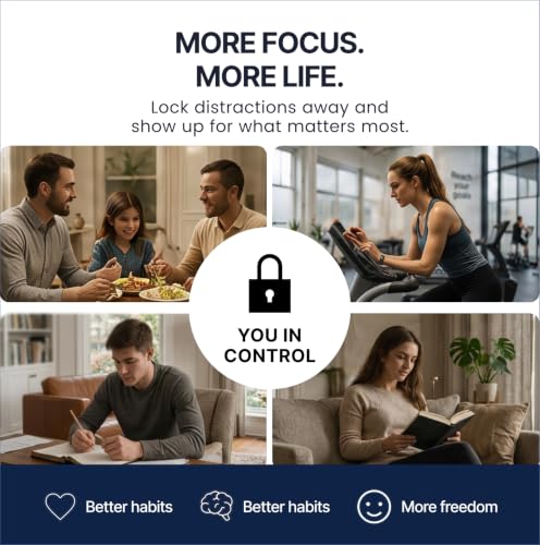 Mindsight Personal Timed Lock Box | Beat Everyday Temptations & Screen Time | 3 Commitment Modes | Fits 1 Phone with Standard Case | Charging Slot