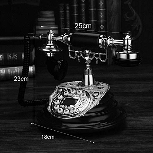 QUANGJN Phone European Telephone Retro Old Villa Antique Telephone Home Wired Landline New Mahogany Metal Bracket Leather Rope