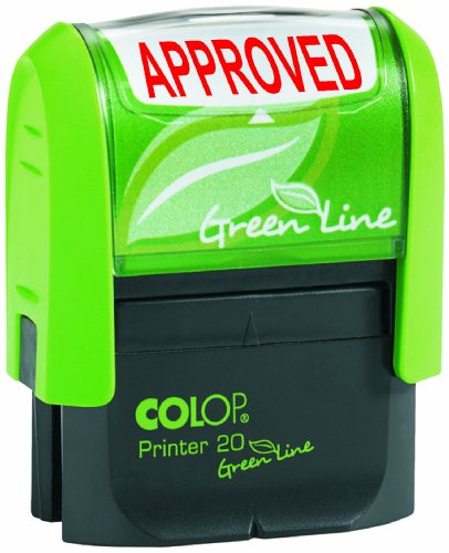 Colop 819480 Green Line Word Stamp Approved Imprint 38x14mm Red Ref 1092704004