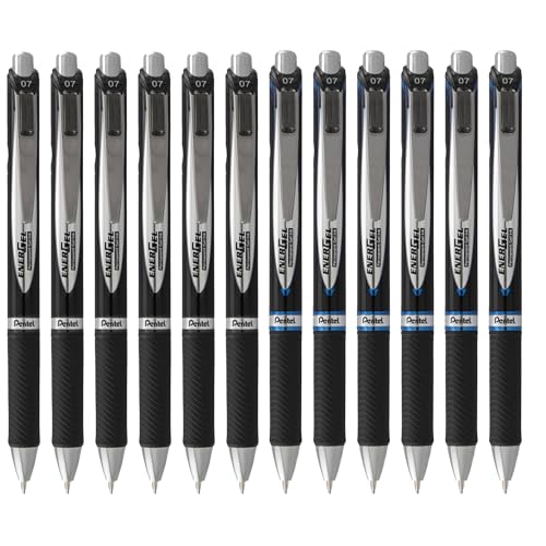 Pentel EnerGel PRO Permanent Gel Ink Pens, Fade Proof, Waterproof, Archival Ink, 6 Black Ink, 6 Blue Ink