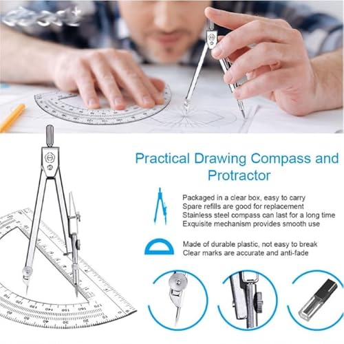 Set of Compasses for Drawing Semi Circles Learning The Protractor