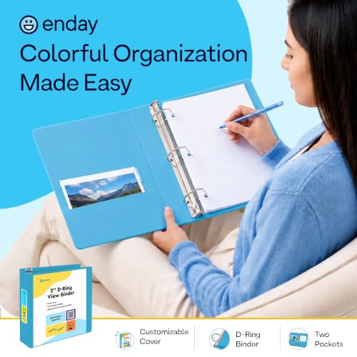 Enday 3 Inch Bulk 24-Pack Mix 3 Ring Binder Clear View Presentation Binder Assorted colors multi-pack 3-ring presentation view binder with pockets Heavy duty bulk supplies for school & office folders.