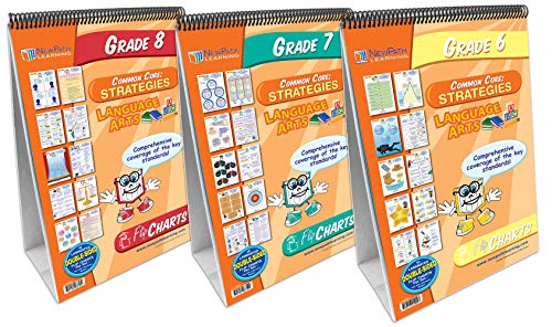NewPath Learning 32-8045 ELA Common Core Strategies Flip Charts, Grades 6-8 (Pack of 3)