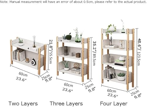 Modern Bookshelf Simple Bookshelf Floor-Standing Book Storage Organizer Bookcase Rack Living Room Balcony Floor Shelf School Book Shelves Books Holder Organizer (Color : White, Size : 4 Tiers)
