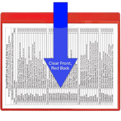 StoreSMART – File Jacket with Magnetic Back - 25-Pack – Red Plastic Back, Clear Plastic Front - 8 1/2 x 11 - Lean / 5S / Six Sigma (FJ85PQRM-LEAN-25)